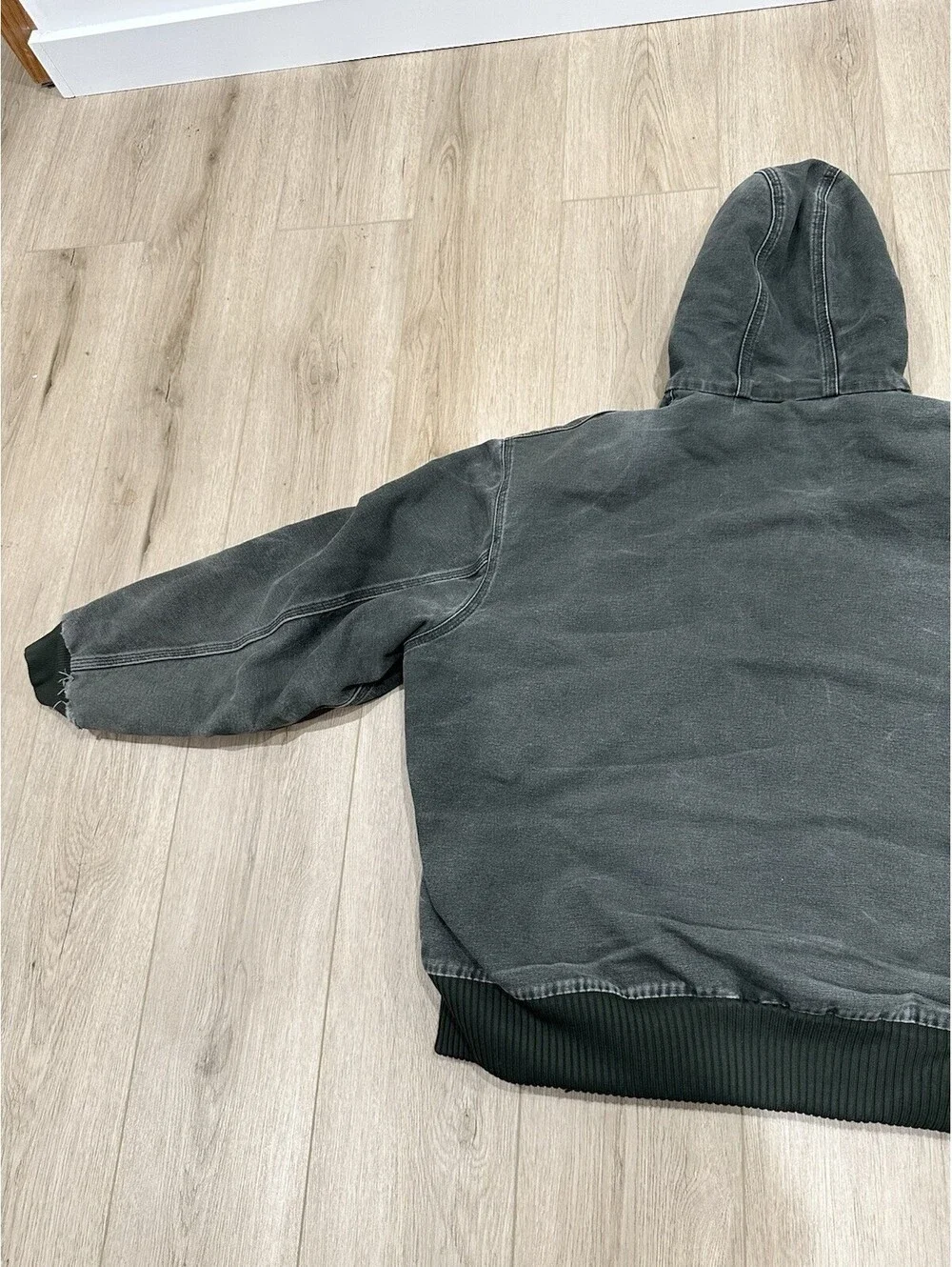 Vintage Carhartt Active Jacket J130 MOS 2XL Faded Green Canvas Workwear Distress